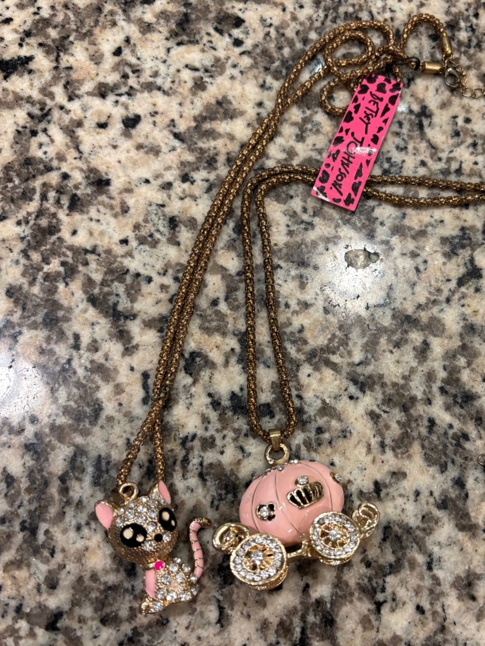 Betty Johnson Neckless Cat and Carriage